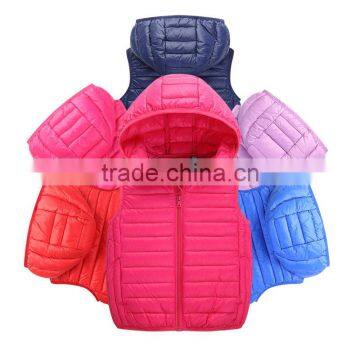 factory hot sale custom made cheap plain children fall garment kids winter waistcoat