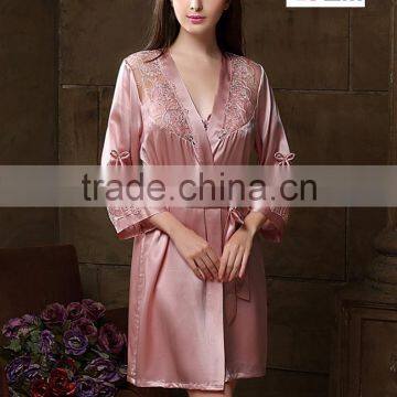 0857 woman sexy lace robe Satin lace robe