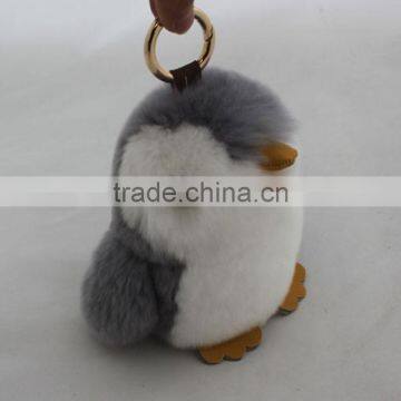 Myfur 2016 Newest Rabbit Fur Penguin Shape Keychain for Bag Charm Pendant photo-3