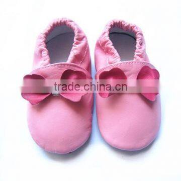 manufacture price of pink bow baby girls shoes,genuine leather baby shoes