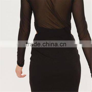 2017 OEM Top Design Sexy Transparent Mesh Top Dress for Ladies photo-6