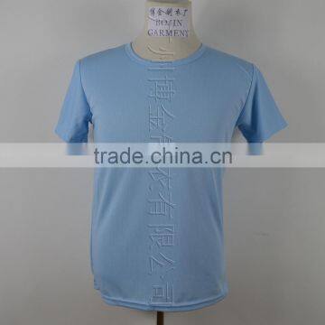 Light blue color dry fit mens tshirt for promotion