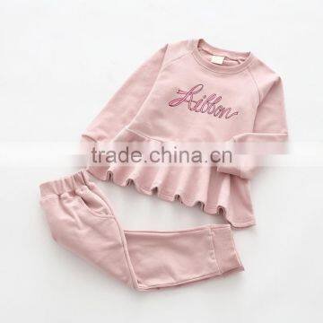 Wholesale Autumn Words Printing Casual Style Cotton Girls Boutique Clothing Set photo-2