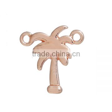 Zinc Based Alloy Connectors Palm Tree Rose Gold