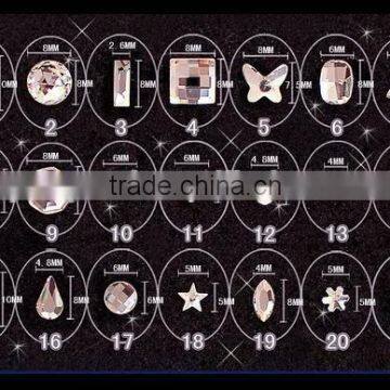 clear various shapes non hot fix foiled back rhinestones for nail art