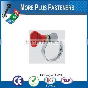 Made in Taiwan Stainless Steel types of hose clamps small hose clamps Butterfly handle type