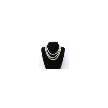 Pearl Jewelry   3 Strands Fancy Nature Freshwater Pearl Necklace