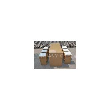 Outdoor Garden Resin Wicker Bar Set , Brown Black Bar Furniture