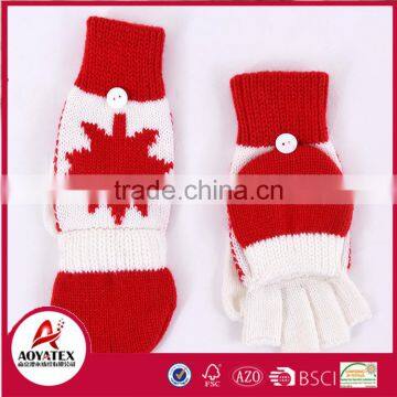 fashion custom new design acrylic winter gloves double layers scarf hat