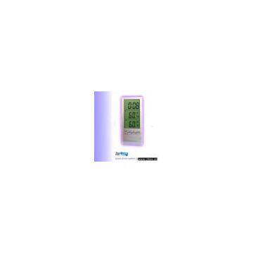Out/indoor thermometer with clock alarm