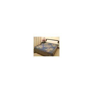 100% POLYESTER PRINTED BEDCOVER WITH FRINGES