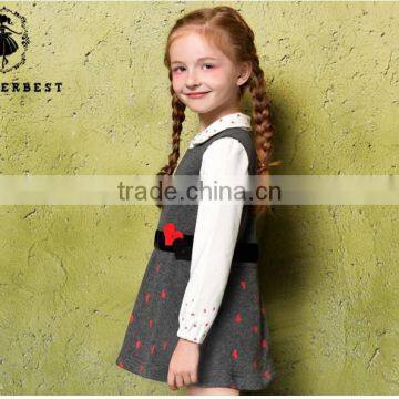 Hot Sale Girls Cotton Twinset Dress and Blouse photo-3