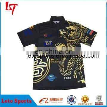 Latest design 100%polyester sublimation printing dry fit custom dart jersey dart shirt