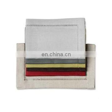 hemstitched linen place mat in solid color with monogramming