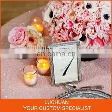 Newest Fashion Pink Sequins Wedding Party Table Cloths Round photo-2