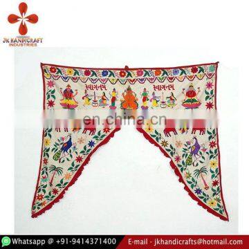 Star Supplier Hand Embroidered Home Decor Vintage Window Topper Curtain Toran