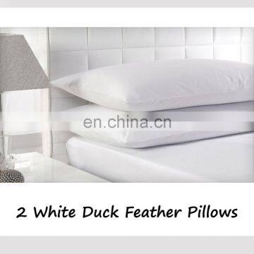 100% Cotton White Duck Feather Standard Pillows (2-pillows)