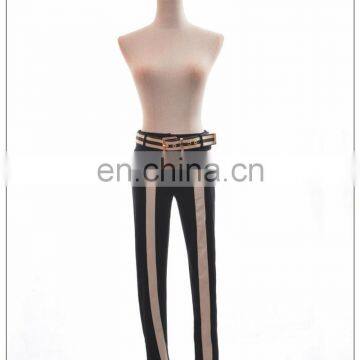 Ladies Fashion Trousers Design Women Office Wear and Casual Black White Vertical Stripes Pants photo-3
