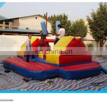 kids play inflatable gladiator game /inflatable wrestling game