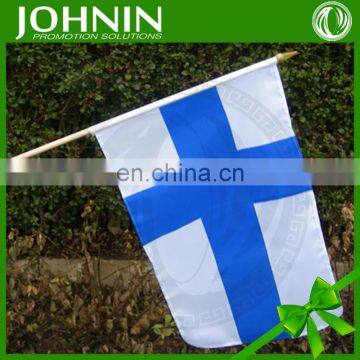 cheap promotional 30x45cm waving national hand finnish flag