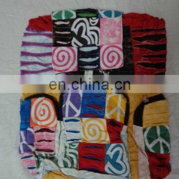 PATCHWORK COTTON BACKPACK BAGS LOT OF 25 PCS