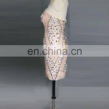 Latest Factory Directly Supply Champagne Sweetheart Beaded Samples of Cocktail Dress photo-5