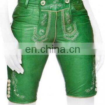 German leather shorts kneelength Greenapple ladies Women Bavarian-Oktoberfest-Trachten-Short-Lederhosen-All-Sizes