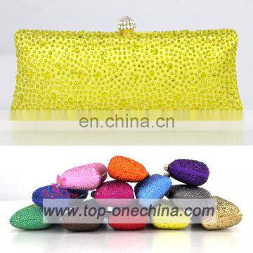 No.1802A Yellow color clutch evening party bags,evening clutch bags,multicolor crystal clutch bags