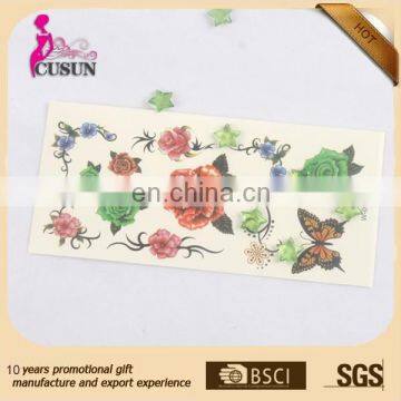 Water transfer custom body temporary tattoo