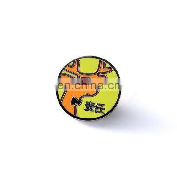 Custom logo round enamel metal pin badges