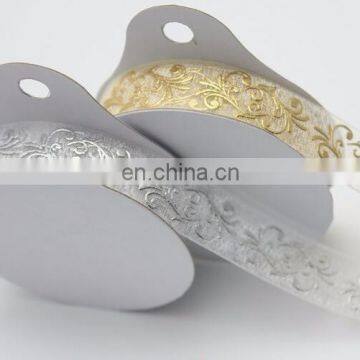 Metallic gold/silver foil flower organza ribbon