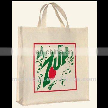 Vertical Cotton Canvas Shopping Bag with Short Handle