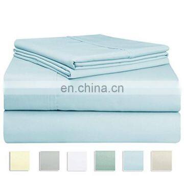 Home Textile Wholesale Doubl Single Quilted 4 Pcs Luxury King Size Bed Sheet Set 100% Cotton Bed Sheet Set photo-4