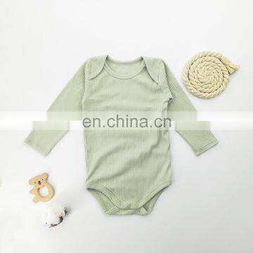 Khaki Organic Cotton Baby Casual Dresses Long Sleeve Bodysuit Romper photo-2