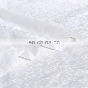 2020 Summer 4PCS Luxury Hotel Style Solid White Color Satin 100% Cotton Jacquard Bed Sheets Bedding Set With Factory Price photo-7