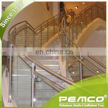 Modern Decorative Stainless Steel Frameless Stair Glass Railing/Aluminum Glass Railing