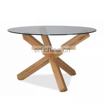 High Quality Clear Round Modern tempered glass top dining table glass top