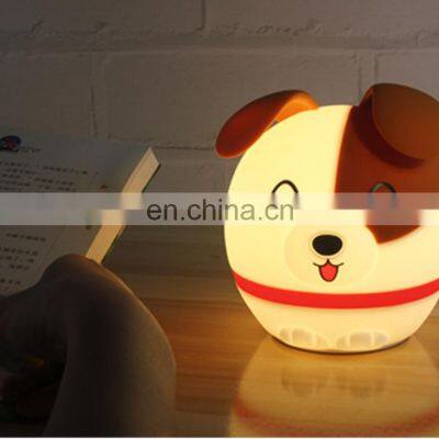 Wholesale Cute Dog Style Silicone Night Light For Kids Rechargeable LED Deco Light Night Lamp Baby Room For Feeding photo-5