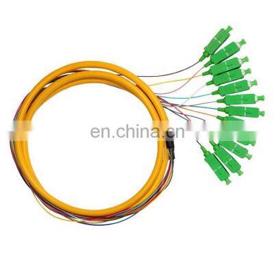 FTTH LC SC FC ST UPC APC 0.6mm G.652F LSZH 1meter SC Fiber Optic Pigtail 12f bundle pigtails scapc and adaptor plates 2