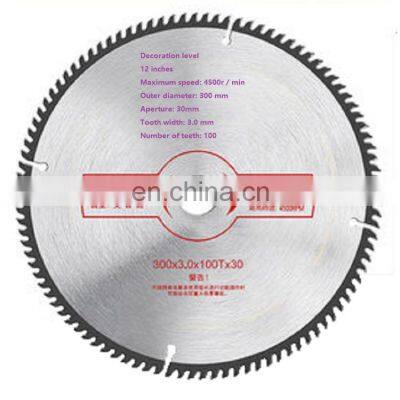 12 in 100 teeth High speed steel circular saw blade for wood cutting