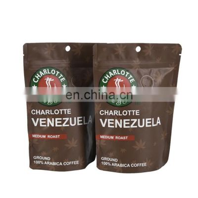 Recycle cheap coffee packaging custom print square bottom valve kraft paper bag