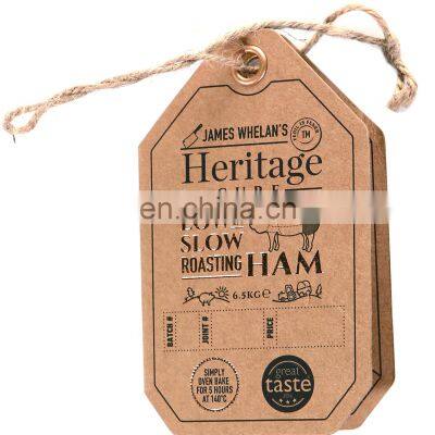 Fashionable Paper Clothing Hang Tag With String Custom Printed garment apparel label card