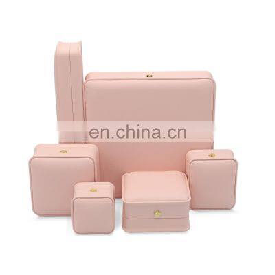 Luxury Hot Sell Custom Pink pu Jewelry Packaging Pendent Box