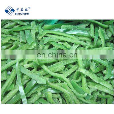 Sinocharm Organic vegetables High Quality Fresh IQF Green Pepper Strips Frozen Green Pepper