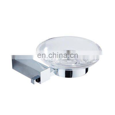 Brass Bathroom Accessories Set Wall Mounted Glass Soap Container Soap Dish Holder photo-4