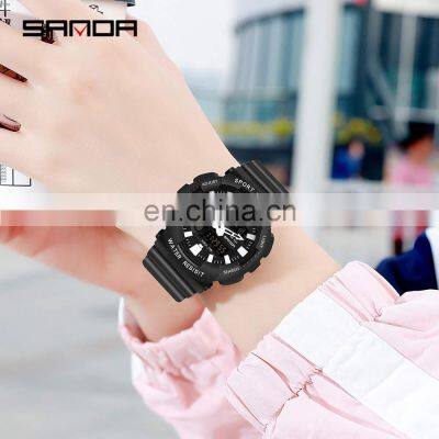 SANDA 1061 Men Digital Watch Swimming 50m Waterproof Timing Week Display Alarm Clock Simple Watch photo-3