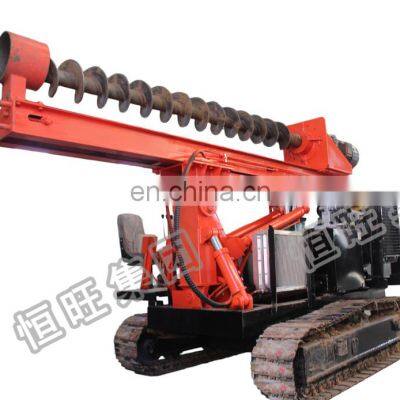 Hydraulic screw and vibratory hammer pile driver for solar project