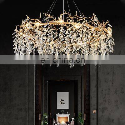 European Wedding Decor Modern Chandelier Crystal Pendant LED Lamp