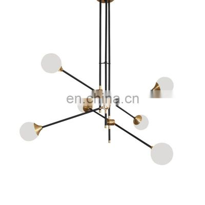 Iron and Glass Simple Design Restaurant Chandelier Modern Nordic Bedroom and Living Room Pendant Light