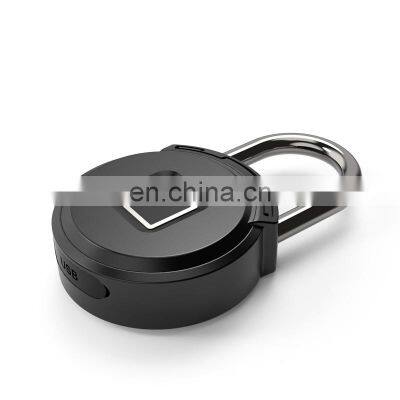 Door Suitcase Wall Cabinet Fingerprint Smart Padlock Waterproof IP65 Smart Digital Alarm Fingerprint Pad Lock Usb Charging photo-3